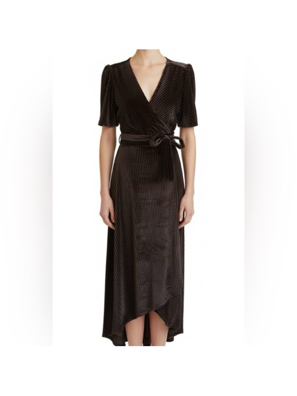 Baltic Born Velvet Wrap High-Low Dress